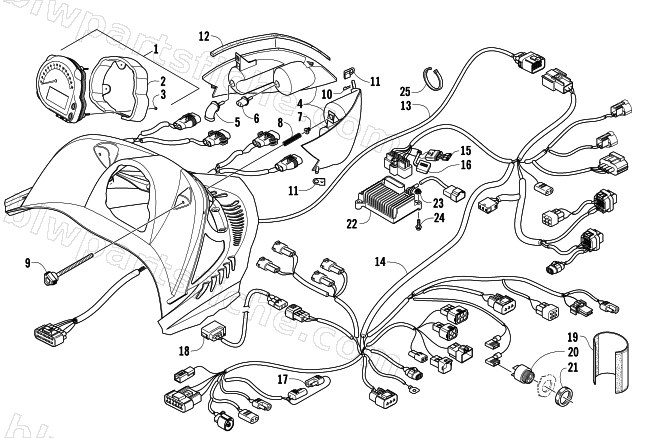 HEADLIGHT, INSTRUMENTS, AND WIRING ASSEMBLIES diagram