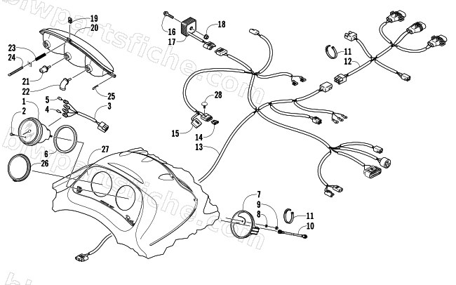 HEADLIGHT, INSTRUMENTS, AND WIRING ASSEMBLIES diagram