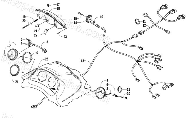 HEADLIGHT, INSTRUMENTS, AND WIRING ASSEMBLIES diagram