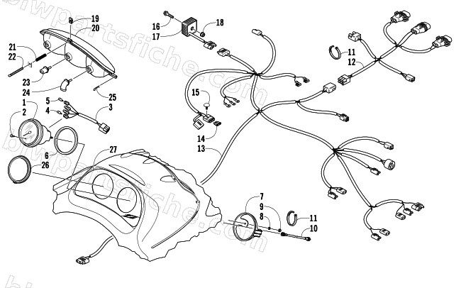 HEADLIGHT, INSTRUMENTS, AND WIRING ASSEMBLIES diagram
