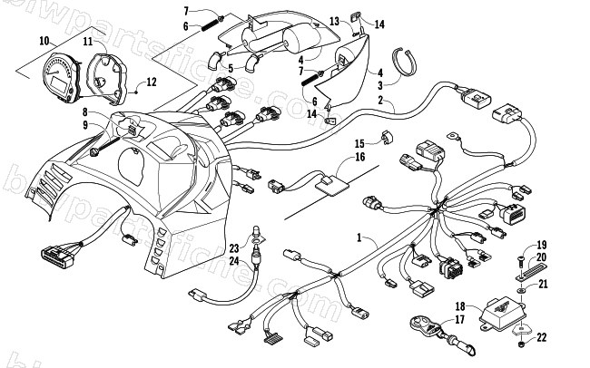 HEADLIGHT, INSTRUMENTS, AND WIRING ASSEMBLIES diagram