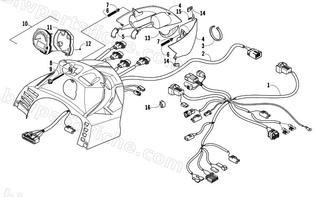 HEADLIGHT, INSTRUMENTS, AND WIRING ASSEMBLIES diagram