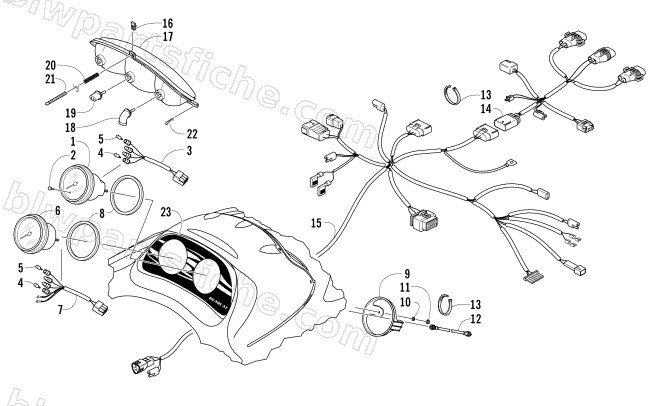 HEADLIGHT, INSTRUMENTS, AND WIRING ASSEMBLIES diagram
