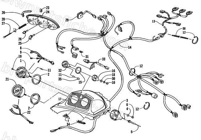 HEADLIGHT, INSTRUMENTS, AND WIRING ASSEMBLIES diagram