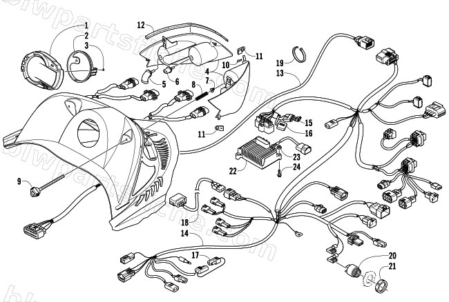 HEADLIGHT, INSTRUMENTS, AND WIRING ASSEMBLIES diagram