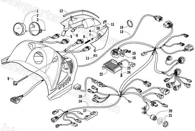 HEADLIGHT, INSTRUMENTS, AND WIRING ASSEMBLIES diagram