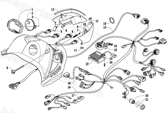 HEADLIGHT, INSTRUMENTS, AND WIRING ASSEMBLIES diagram
