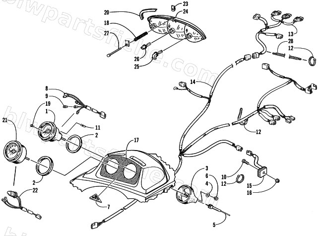HEADLIGHT, INSTRUMENTS, AND WIRING ASSEMBLIES diagram
