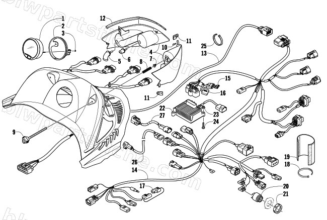 HEADLIGHT, INSTRUMENTS, AND WIRING ASSEMBLIES diagram
