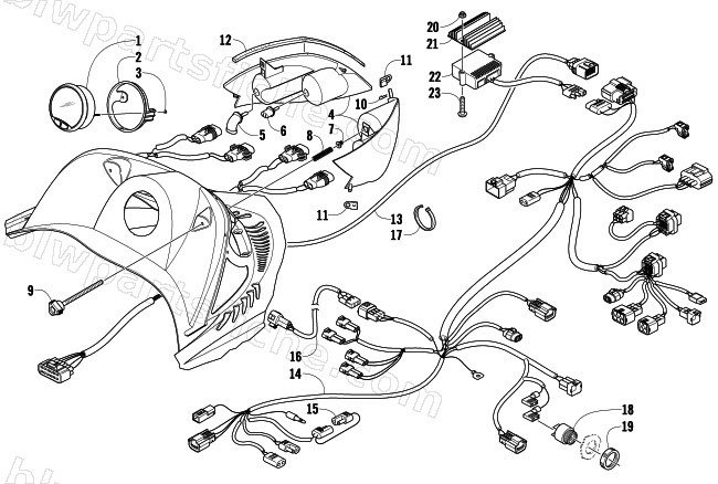 HEADLIGHT, INSTRUMENTS, AND WIRING ASSEMBLIES diagram