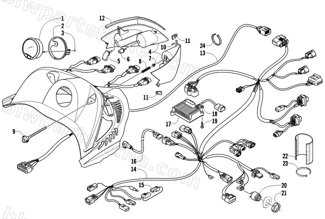 HEADLIGHT, INSTRUMENTS, AND WIRING ASSEMBLIES diagram