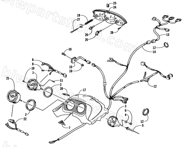 HEADLIGHT, INSTRUMENTS, AND WIRING ASSEMBLIES diagram