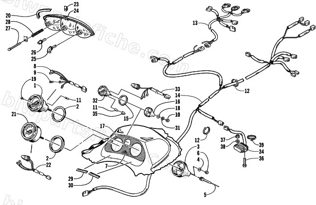 HEADLIGHT, INSTRUMENTS, AND WIRING ASSEMBLIES diagram