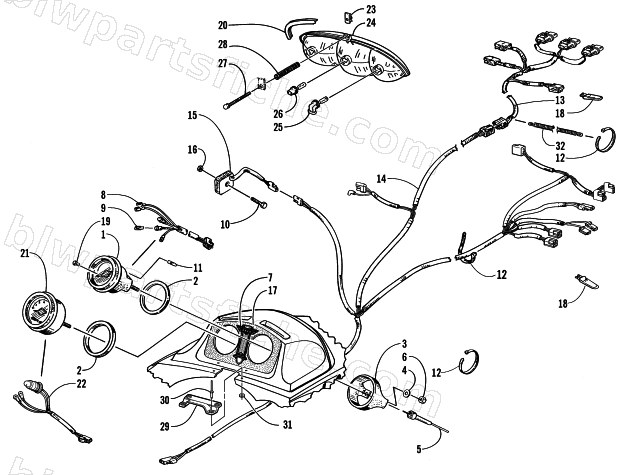 HEADLIGHT, INSTRUMENTS, AND WIRING ASSEMBLIES diagram