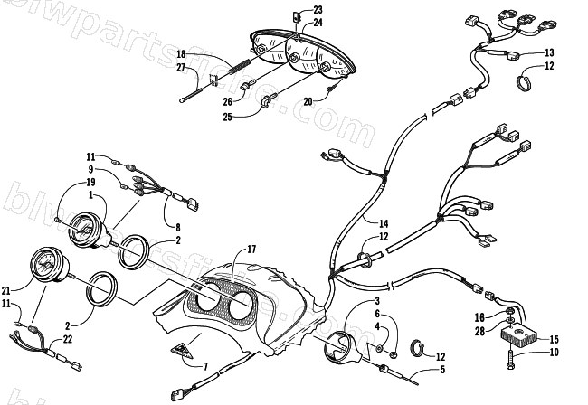 HEADLIGHT, INSTRUMENTS, AND WIRING ASSEMBLIES diagram