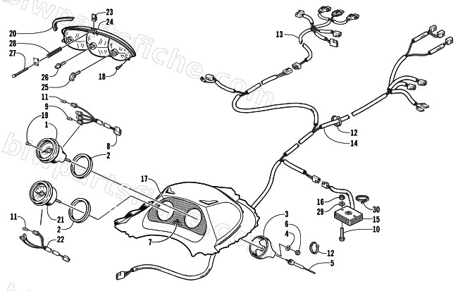 HEADLIGHT, INSTRUMENTS, AND WIRING ASSEMBLIES diagram