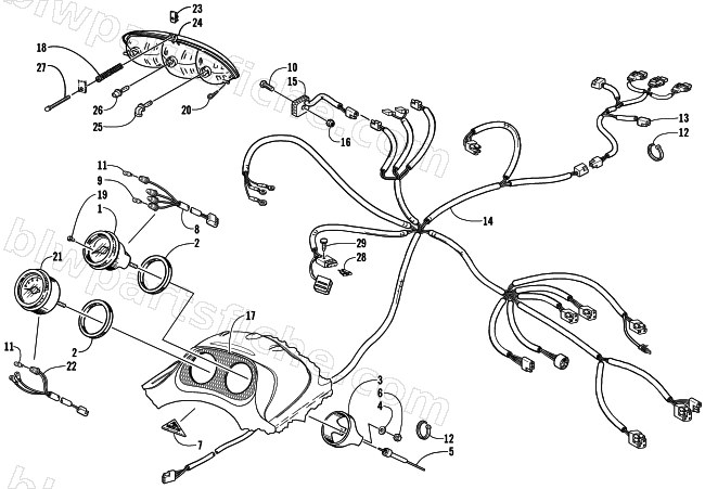 HEADLIGHT, INSTRUMENTS, AND WIRING ASSEMBLIES diagram
