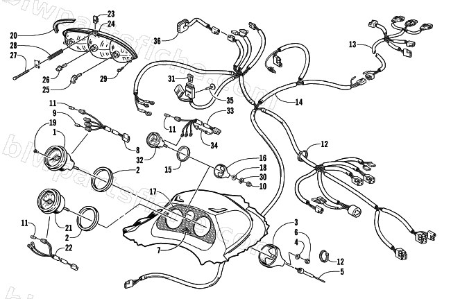 HEADLIGHT, INSTRUMENTS, AND WIRING ASSEMBLIES diagram