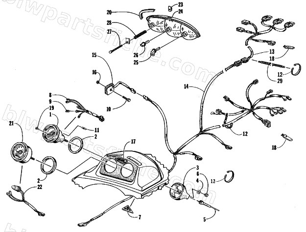 HEADLIGHT, INSTRUMENTS, AND WIRING ASSEMBLIES diagram