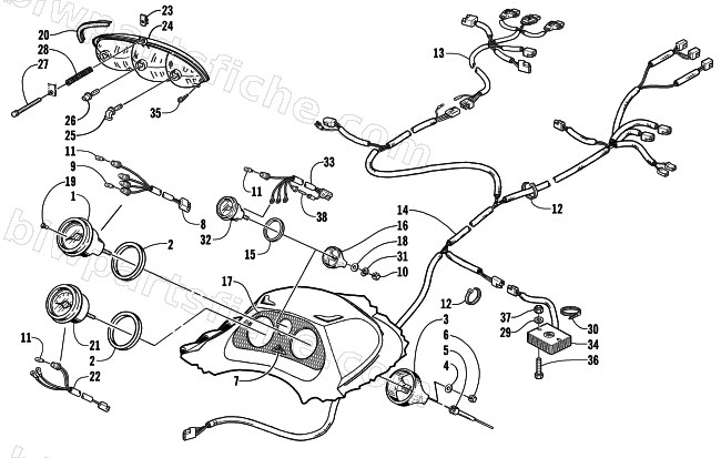 HEADLIGHT, INSTRUMENTS, AND WIRING ASSEMBLIES diagram