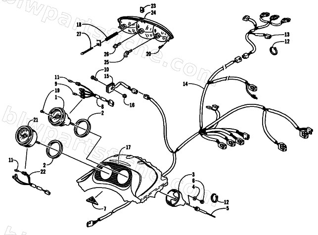 HEADLIGHT, INSTRUMENTS, AND WIRING ASSEMBLIES diagram
