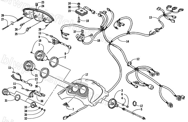 HEADLIGHT, INSTRUMENTS, AND WIRING ASSEMBLIES diagram