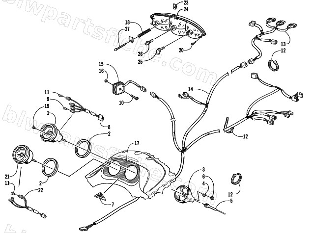 HEADLIGHT, INSTRUMENTS, AND WIRING ASSEMBLIES diagram
