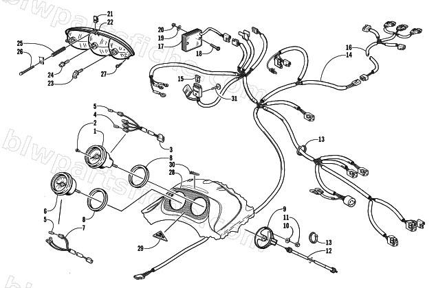 HEADLIGHT, INSTRUMENTS, AND WIRING ASSEMBLIES (ESR) diagram