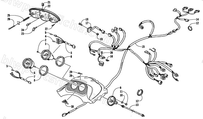 HEADLIGHT, INSTRUMENTS, AND WIRING ASSEMBLIES (ESR) diagram