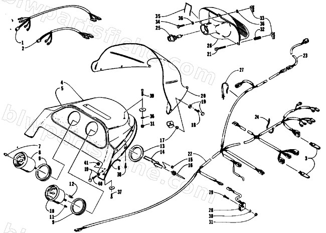 HEADLIGHT POD, INSTRUMENTS, AND WIRING diagram