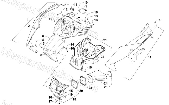 HOOD AND AIR INTAKE ASSEMBLY diagram