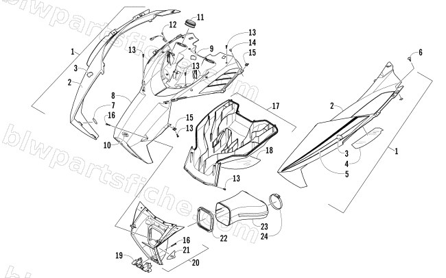HOOD AND AIR INTAKE ASSEMBLY diagram