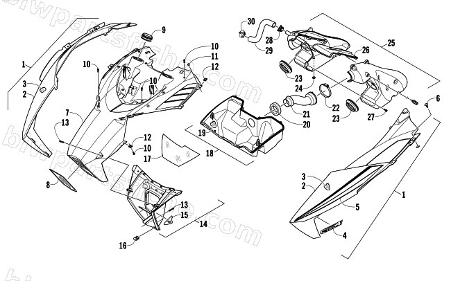 HOOD AND AIR INTAKE ASSEMBLY diagram