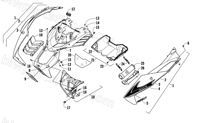 HOOD AND AIR INTAKE ASSEMBLY diagram