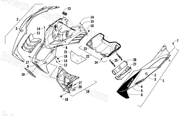 HOOD AND AIR INTAKE ASSEMBLY diagram
