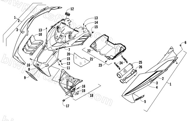 HOOD AND AIR INTAKE ASSEMBLY diagram