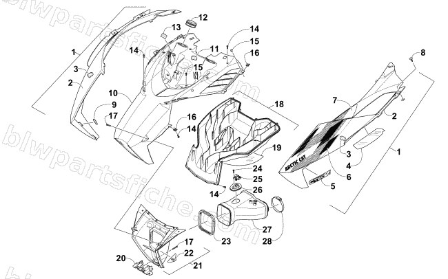 HOOD AND AIR INTAKE ASSEMBLY diagram