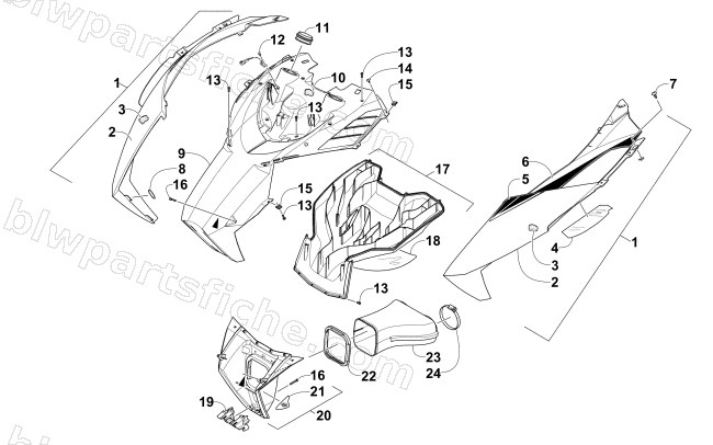 HOOD AND AIR INTAKE ASSEMBLY diagram