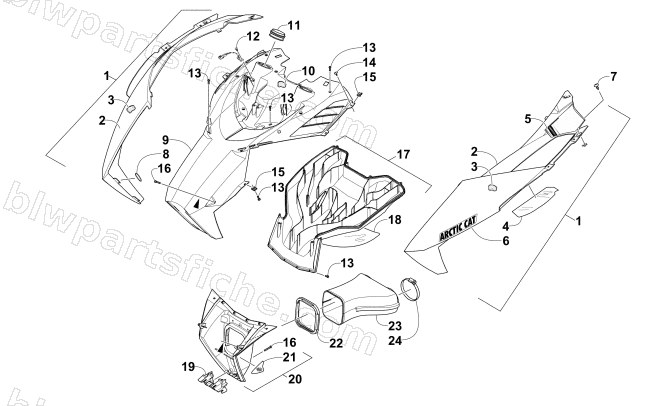HOOD AND AIR INTAKE ASSEMBLY diagram