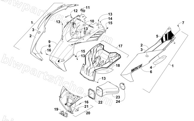 HOOD AND AIR INTAKE ASSEMBLY diagram