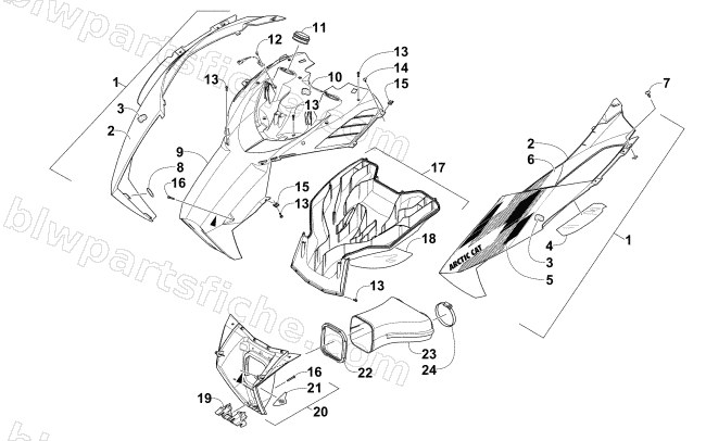 HOOD AND AIR INTAKE ASSEMBLY diagram