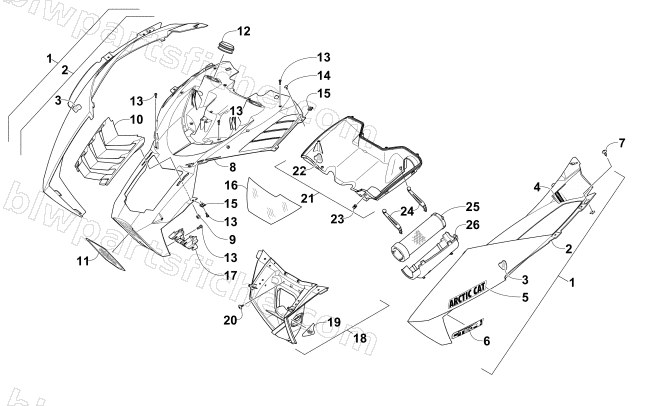 HOOD AND AIR INTAKE ASSEMBLY diagram