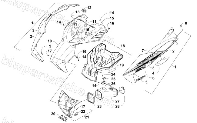 HOOD AND AIR INTAKE ASSEMBLY diagram