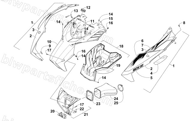 HOOD AND AIR INTAKE ASSEMBLY diagram