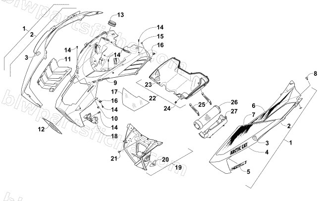 HOOD AND AIR INTAKE ASSEMBLY diagram