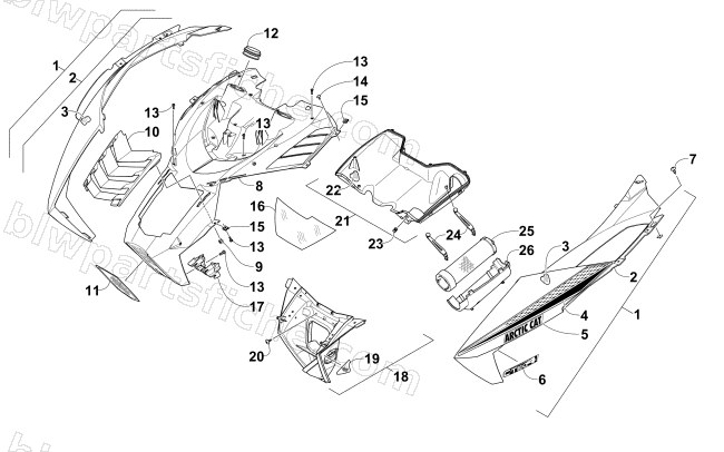 HOOD AND AIR INTAKE ASSEMBLY diagram