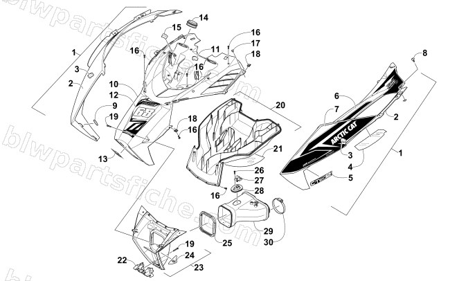 HOOD AND AIR INTAKE ASSEMBLY diagram