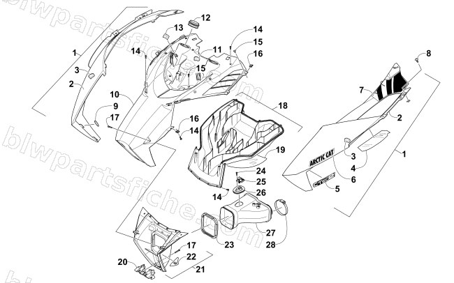 HOOD AND AIR INTAKE ASSEMBLY diagram