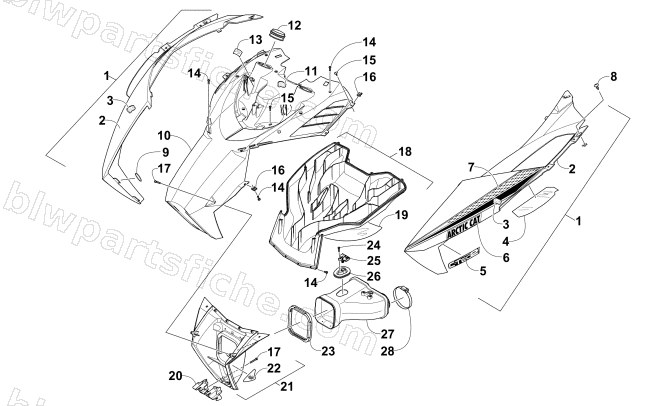 HOOD AND AIR INTAKE ASSEMBLY diagram
