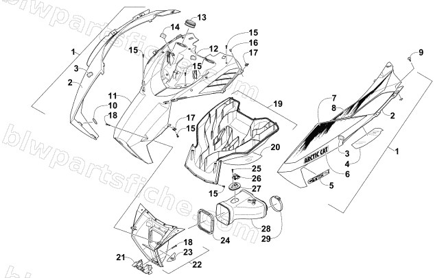 HOOD AND AIR INTAKE ASSEMBLY diagram